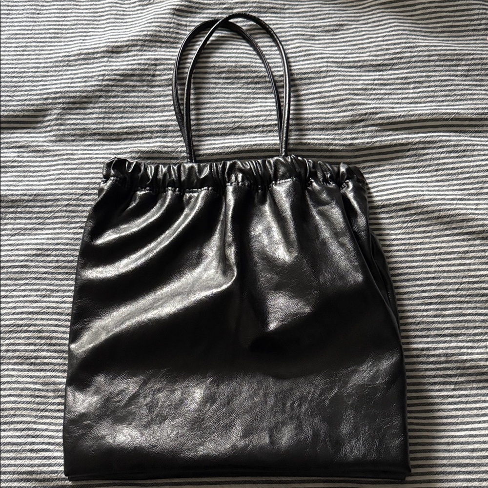 Zara Shiny Black Tote Bag